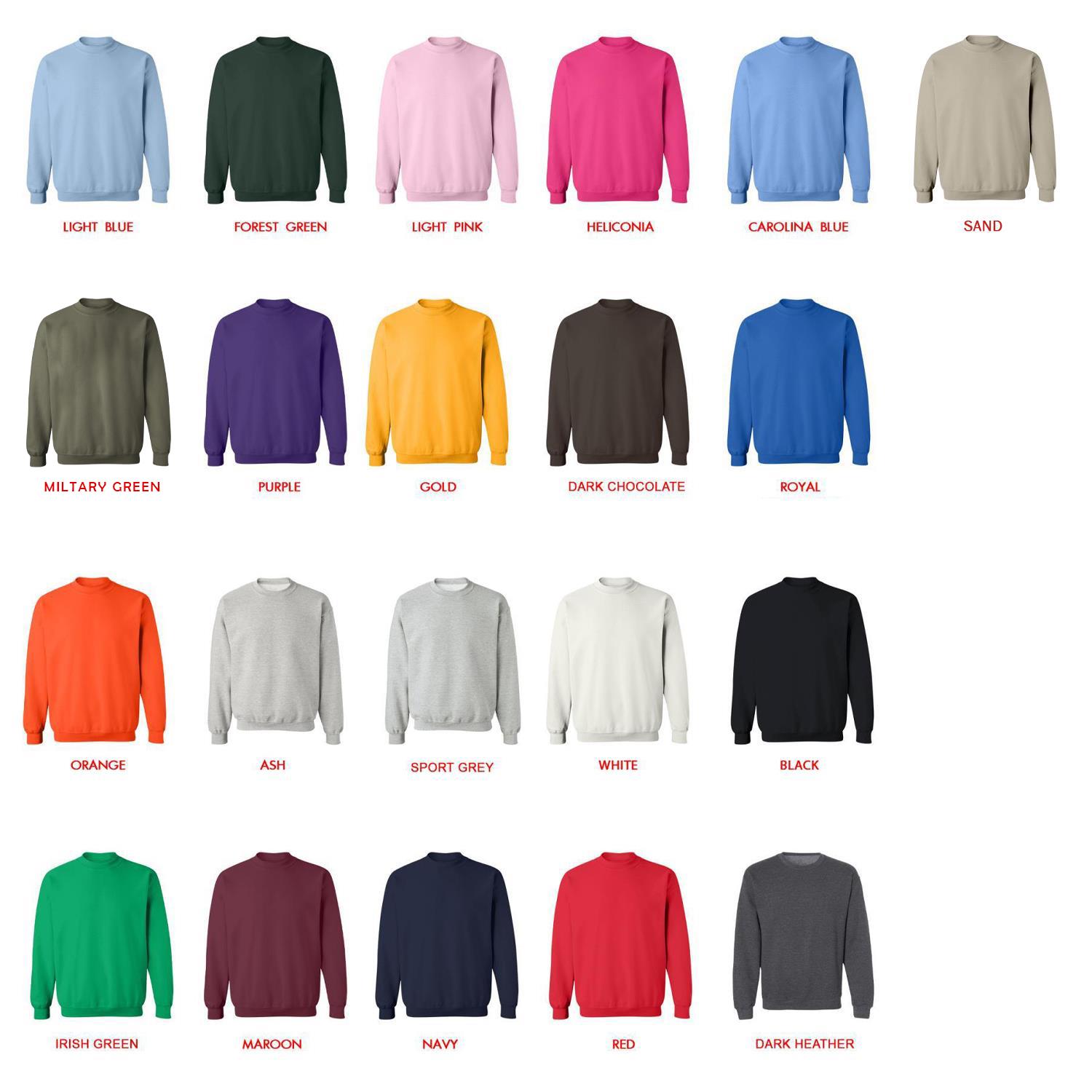 sweatshirt color chart - Chococat Merch