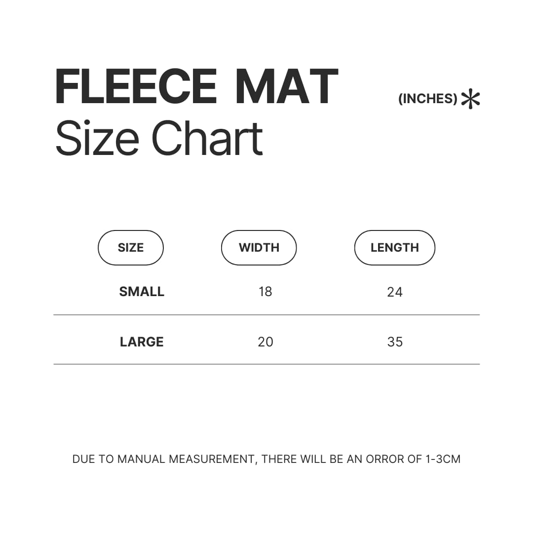 Fleece Mat Size Chart - Chococat Merch