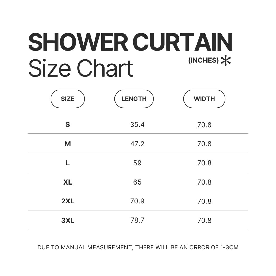 Shower Curtain Size Chart - Chococat Merch