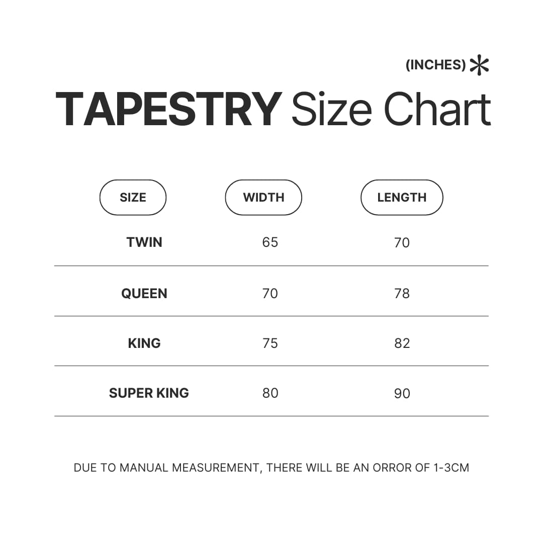 Tapestry Size Chart - Chococat Merch